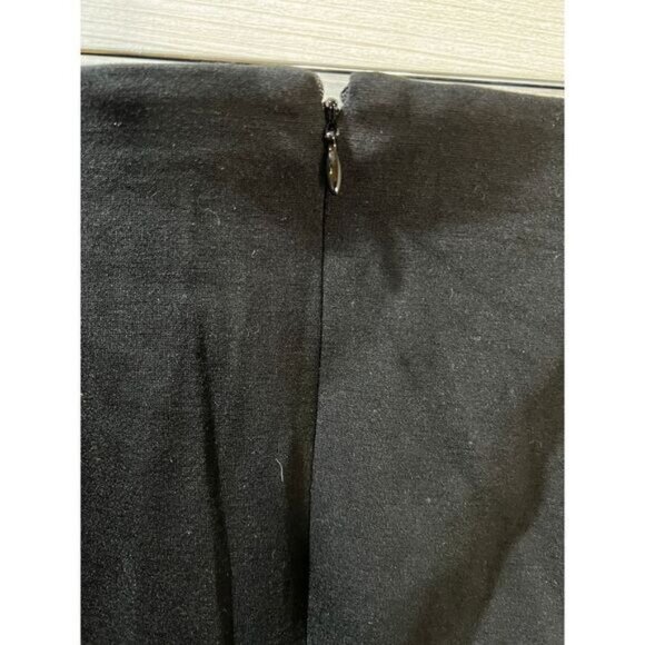 Ann Taylor Black Mini Skirt with Leather Slit Pocket‎ Detail Size 6 - Picture 4 of 5